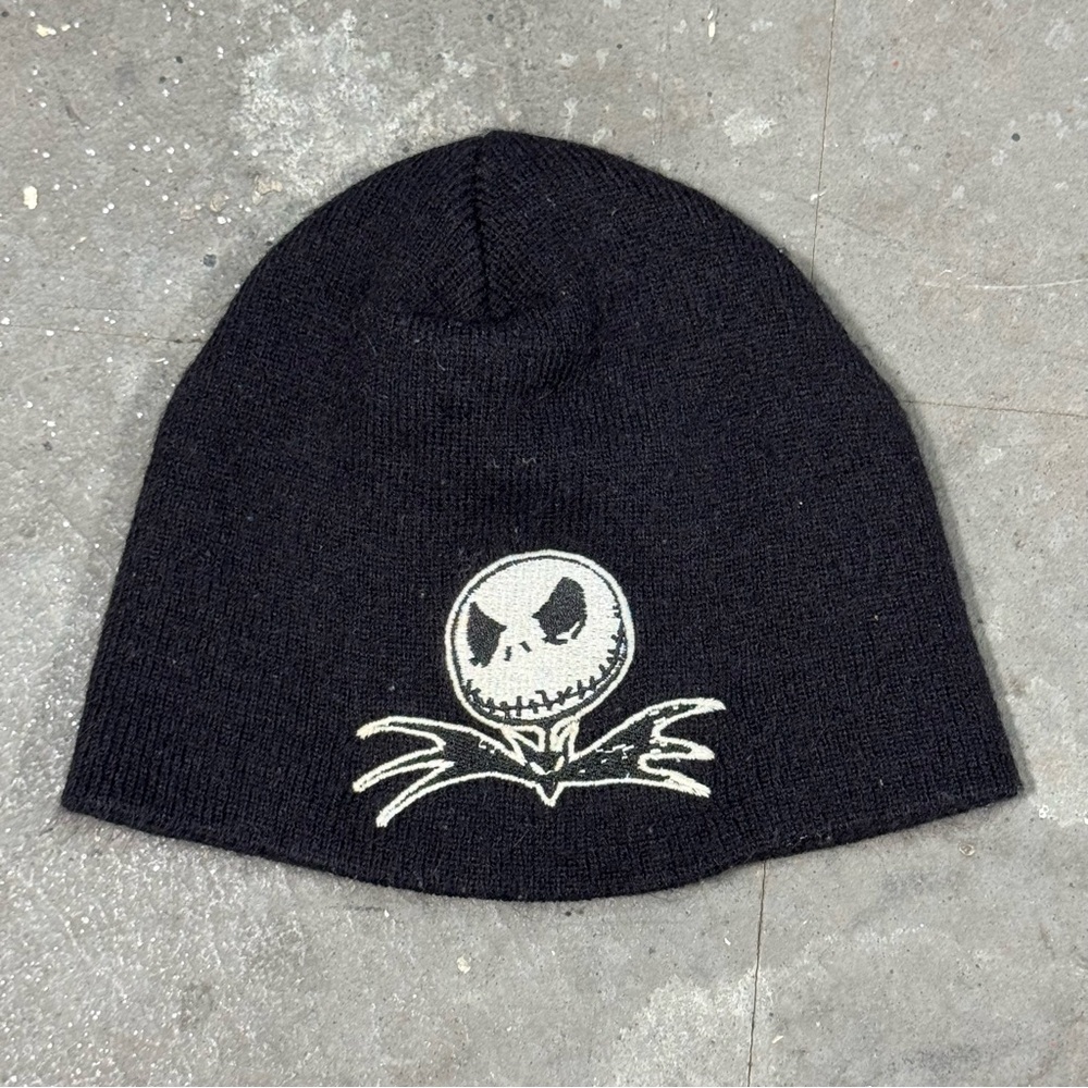 Vintage Nightmare Before Christmas Jack Skellington Black Beanie USA Made Rare